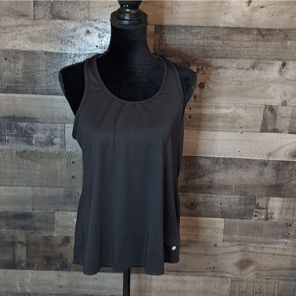 Black Athletic Tank with crossover back - Picture 1 of 5